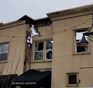 heritage building fire, heritage apartments, auburn fire, 3-alarm fire, nw red cross