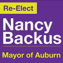 Re-elect Nancy Backus campaign logo