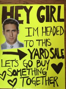 Yard Sale, Funny Sign, 
