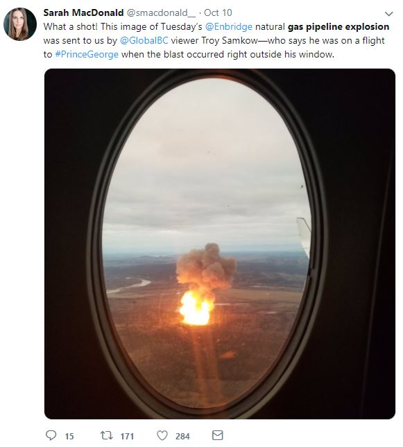 BC Pipeline, Natural Gas pipeline explosion