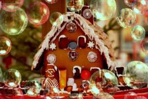 gingerbread house, christmas decor, holiday house, gingerbread man, auburn wa, stock gingerbread house