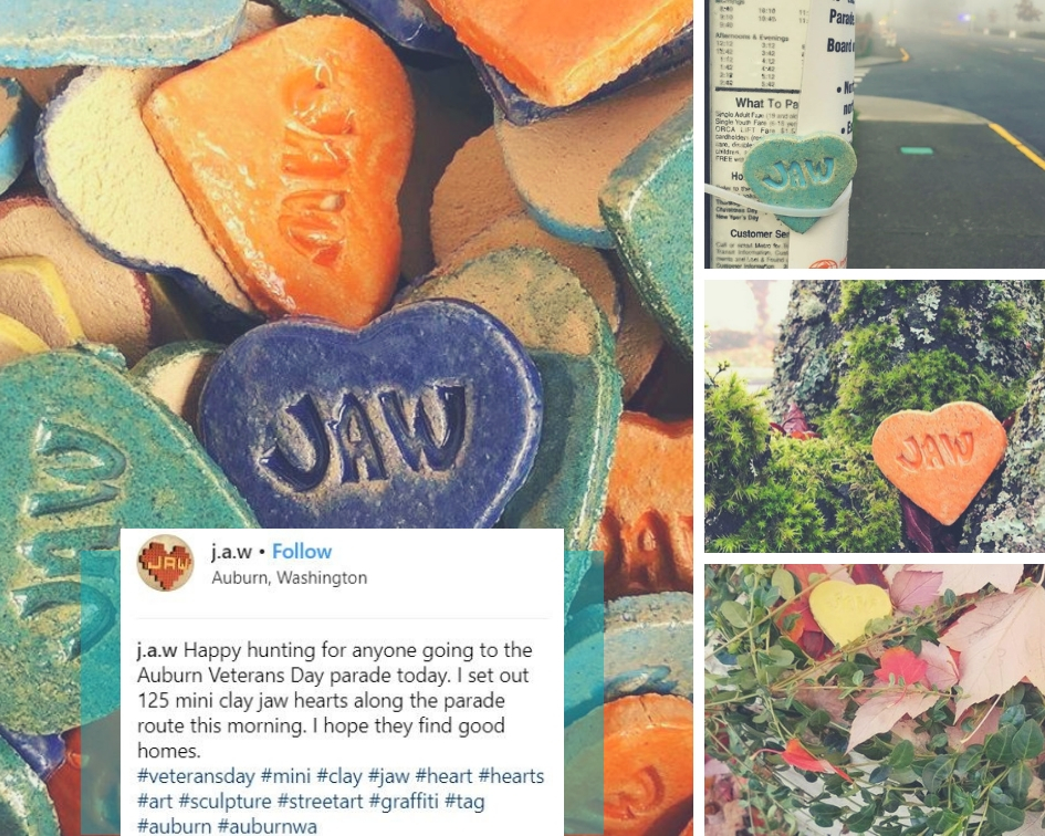 jaw hearts, auburn hearts, street art hearts, clay heart, concrete heart, auburn hearts, 