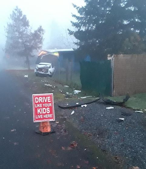 hit and run, k st ne, toyota camry, totaled car, auburn wa, crashed car,