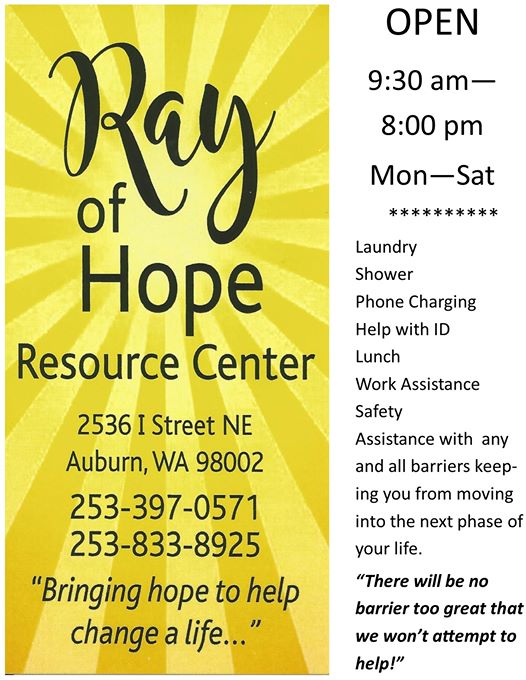 ray of hope resource center, auburn food bank, ray of hope resource center aurbun, auburn wa, 