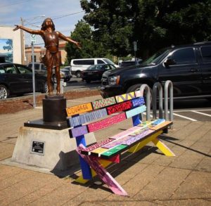 unique bench, art sculpture, auburn wa, city of auburn