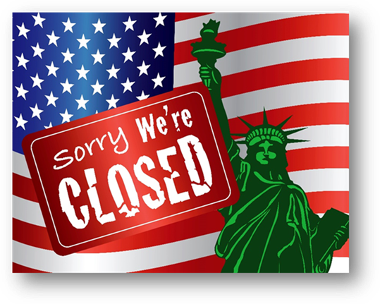 government shutdown, sorry we're closed, shut down, government shut down 2019