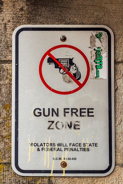 Gun Free Zone, Gun Free Zone school sign