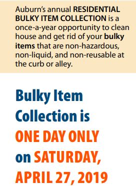 Bulky Item Collection Day, City of Auburn bulky item, auburn wa, waste management,
