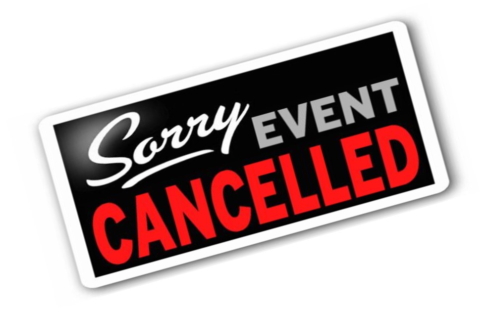 graphic that says "sorry event cancelled"