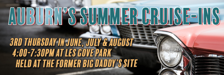 auburn summer cruise in, summer cruise-in, 2019 summer cruise in, car cruise in