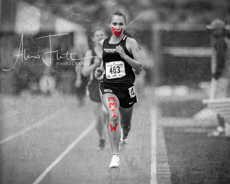 Washington Interscholastic Athletic Association State Track and Field Championship, Rosalie Fish, Missing and Murdered Indigenous Women, MMIW, Muckleshoot, Muckleshoot Indian Tribe, Muckleshoot Track MMIW, Muckleshoot track winner, Senior track star Fish, MMIW Muckleshoot, MMIW Track, Alex Flett Photography, Alex Flett MMIW, Alex Flett Washington Interscholastic Athletic Association State Track and Field Championship, Alex Flett Rosalie Fish
