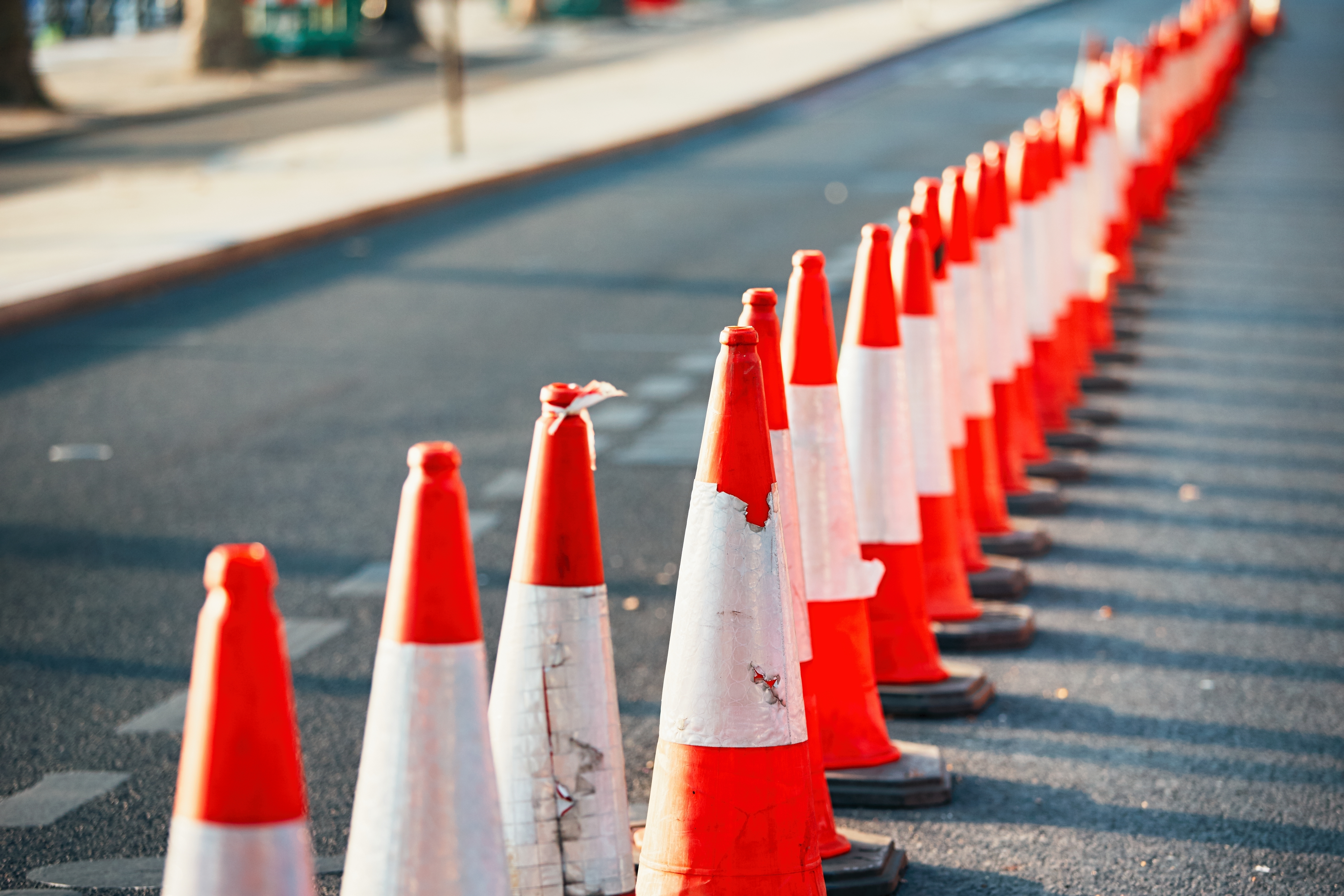 traffic cones, construction, road work