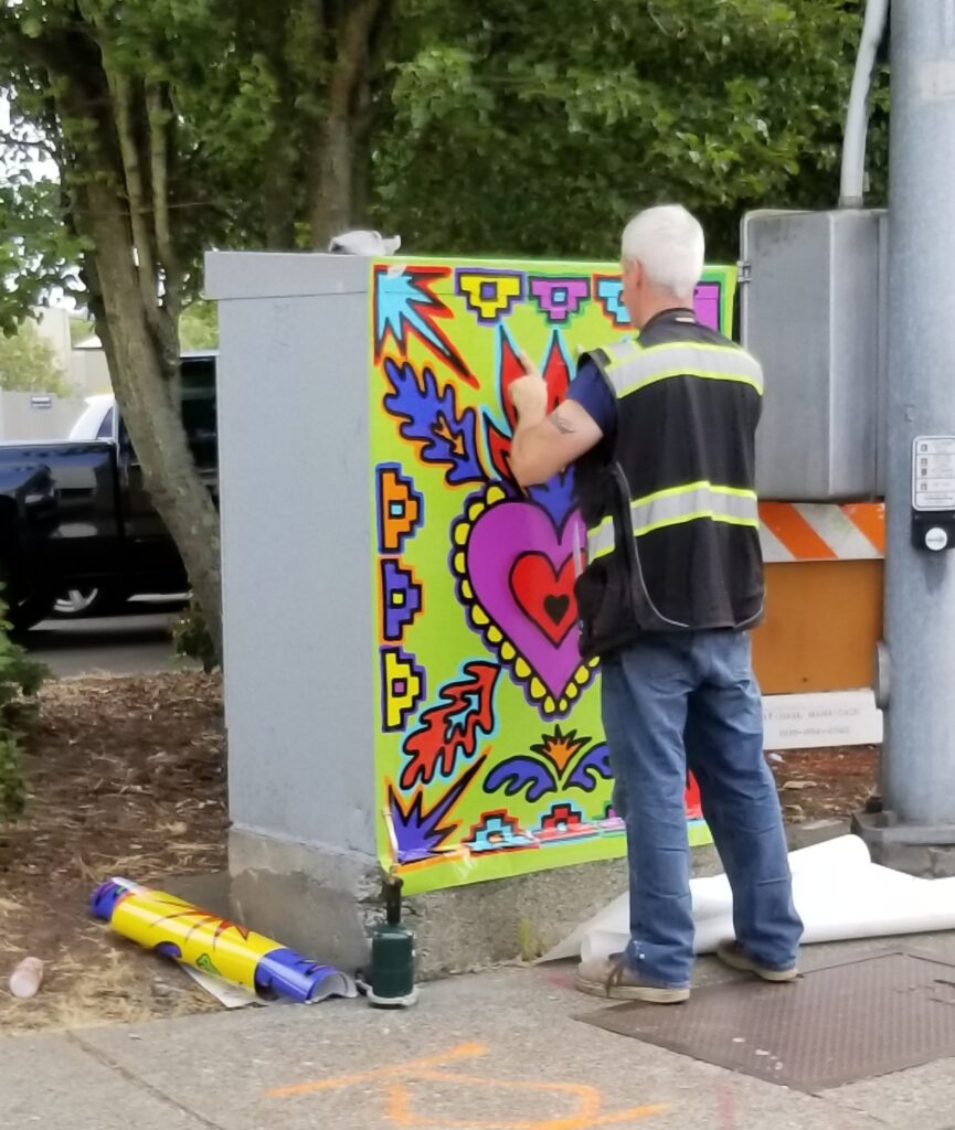 utility box art, public art, auburn wa art,