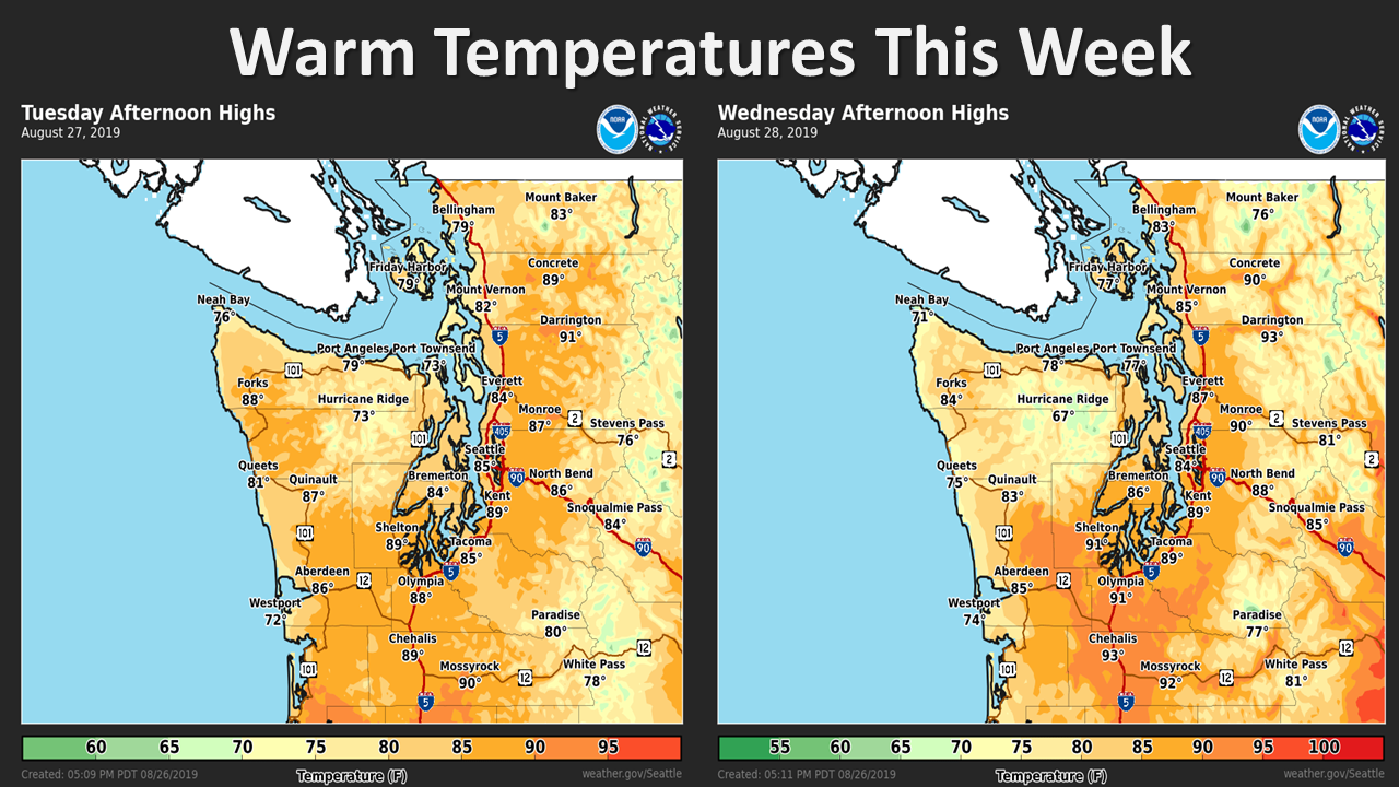 nws, national weather service, seattle temps