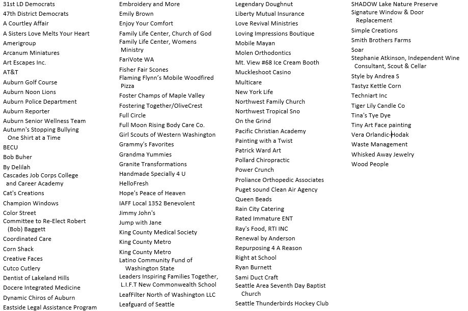 auburn wa, auburnfest vendors, auburnfest, 2019 auburnfest