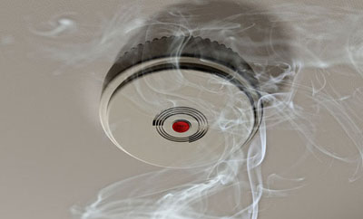 Smoke alarm in a smoky room