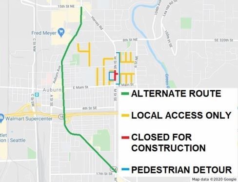 auburn, road work, m st ne, 