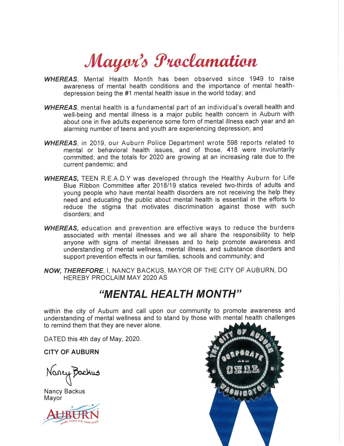 May is Mental Health Awareness Month Auburn Examiner