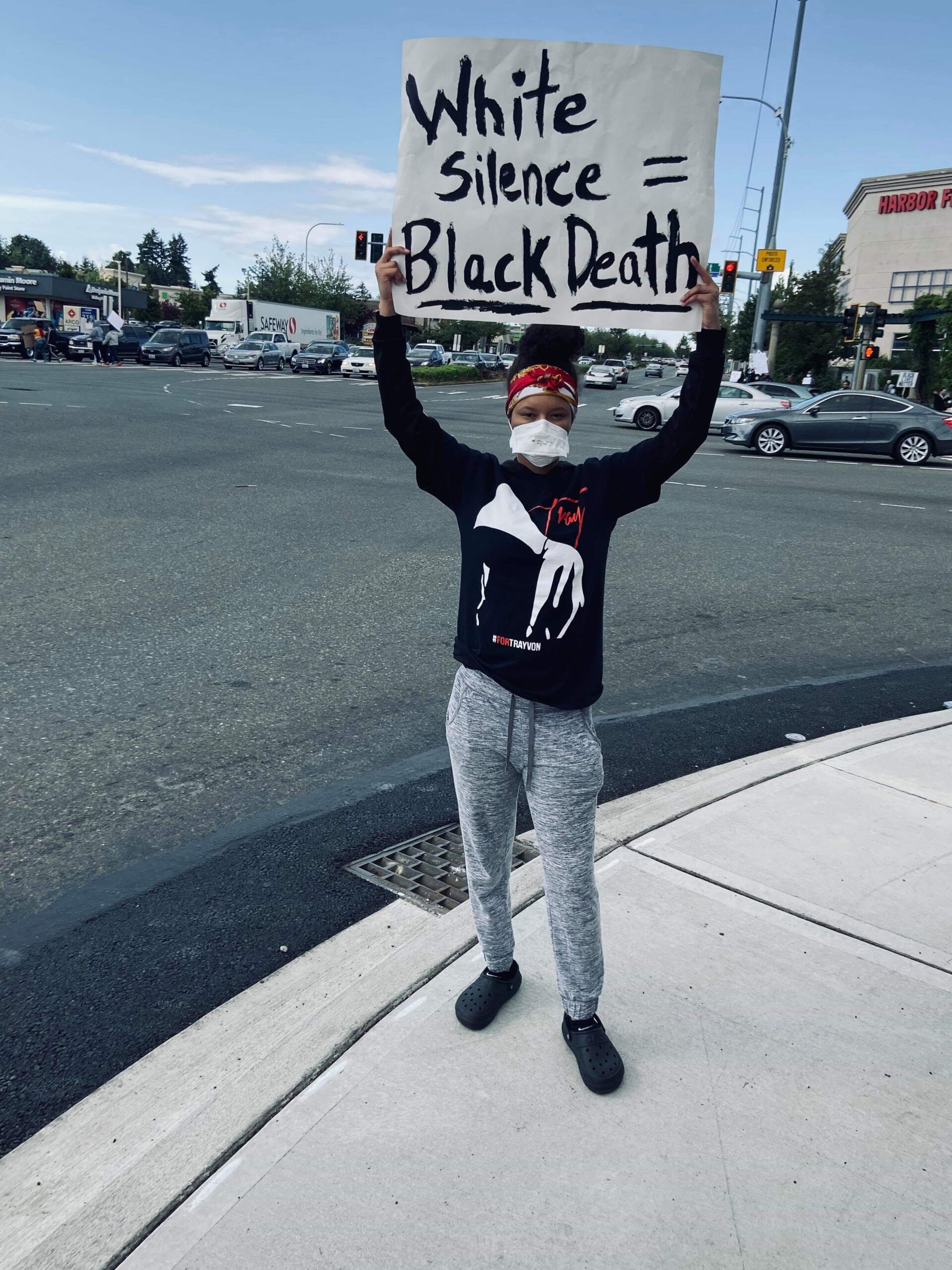 Saudia sanders, federal way protest, george floyd, blm, black lives matter, blm protest, auburn wa protest, black live matter protest, peaceful protest