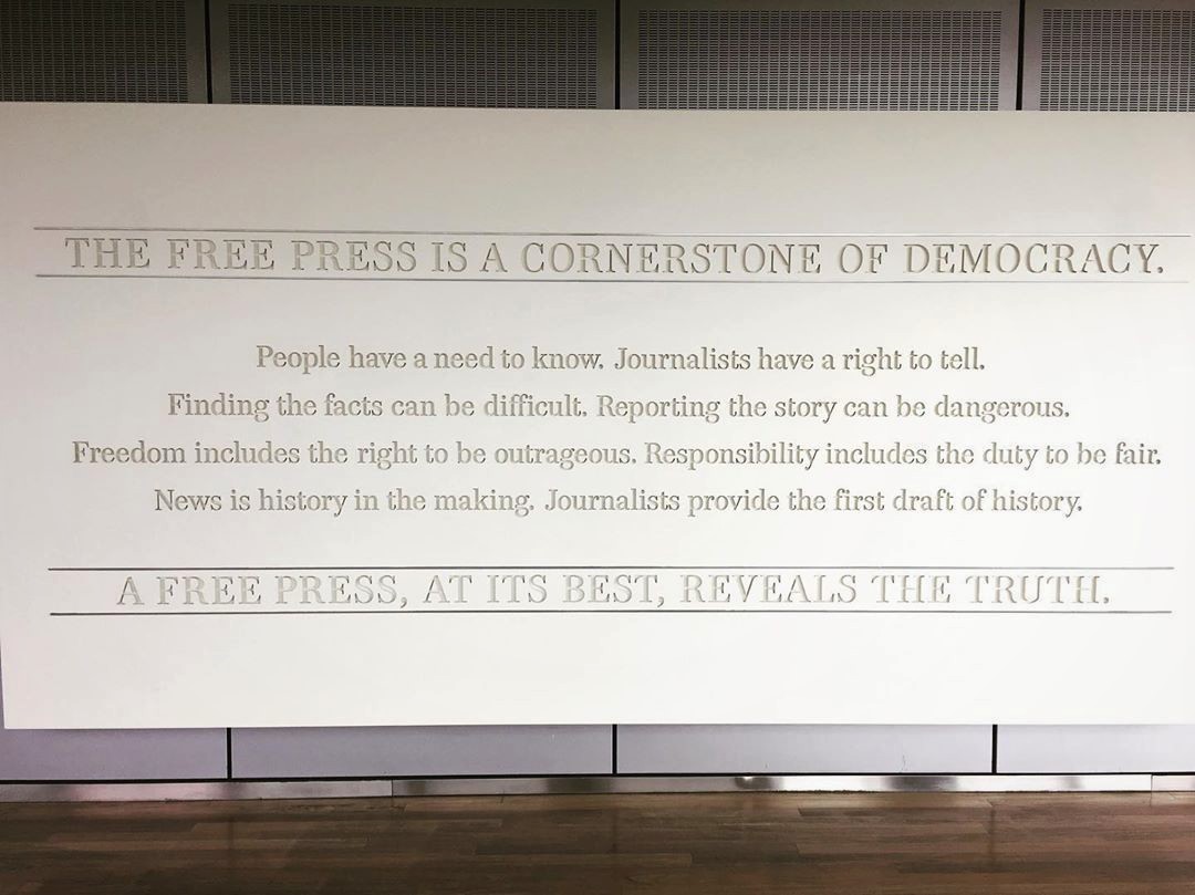 newseum, journbalism, free press cornerstone, newseum quotes