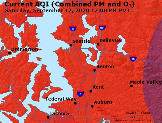 air quality, auburn wa, auburn wa skies, smoky skies, wildfire smokes,