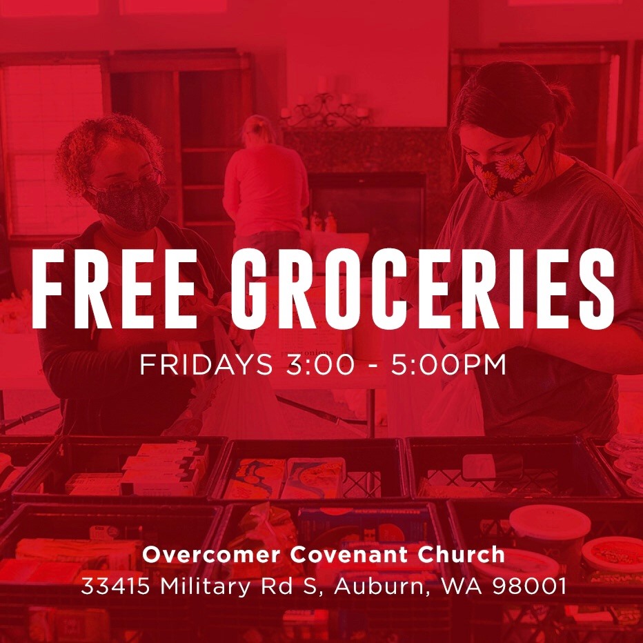 food boxes, grocery give away auburn wa, auburn wa food resources, food in Aubrun wa, food pantry Auburn wa, overcomer covenant church