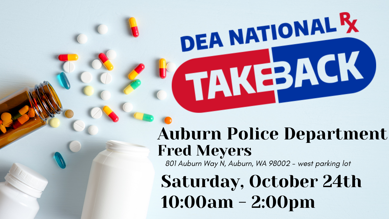 dea, drug enforcement agency, drug take back day, dea drug take back day, 19th drug take back day, auburn wa dreug take back day, auburn police drug take back, drug take back day auburn, where can I dispose of old medication