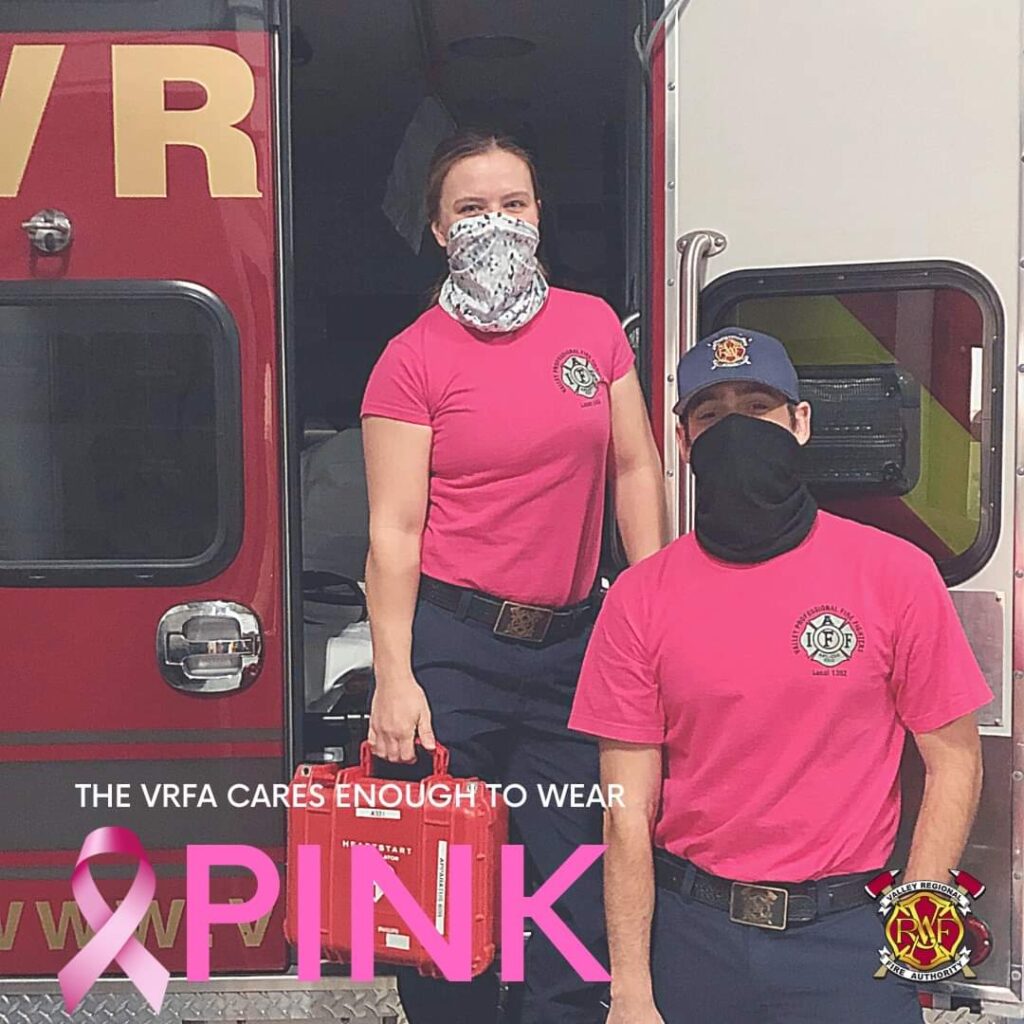 Valley regional fire Authority, vrfa, vrfa auburn, auburn fire department, auburn wa fire department, auburn firefighters, auburn ems, breast cancer awareness firefighter