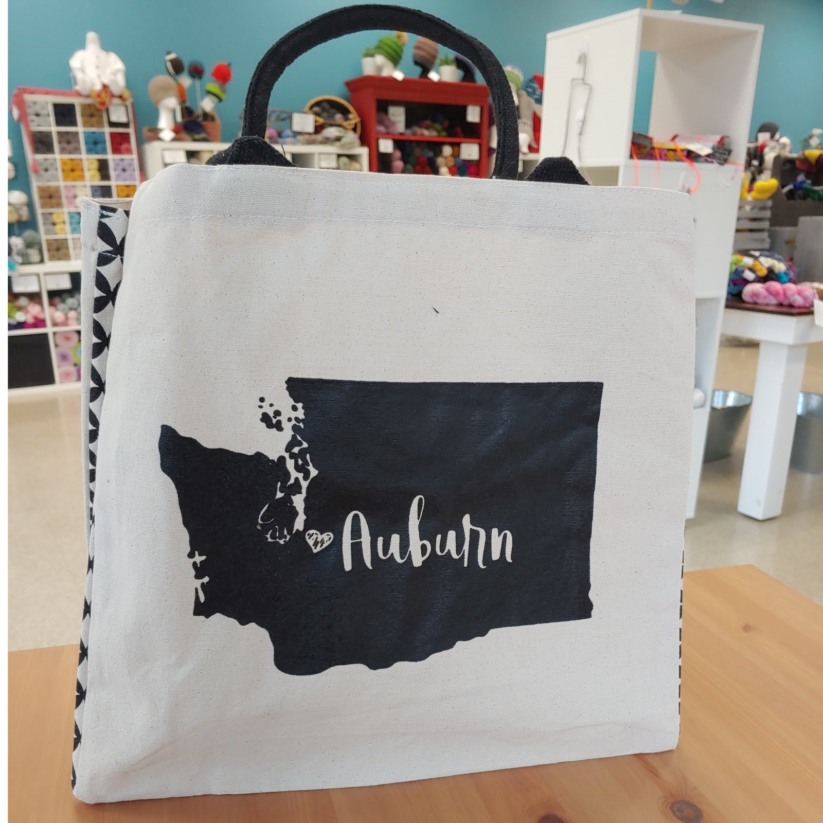 auburn wa, auburn tote, a little knitty, auburn wa tote bag, auburn bag, custom auburn bag, jen reeves, a little knitty auburn tote
