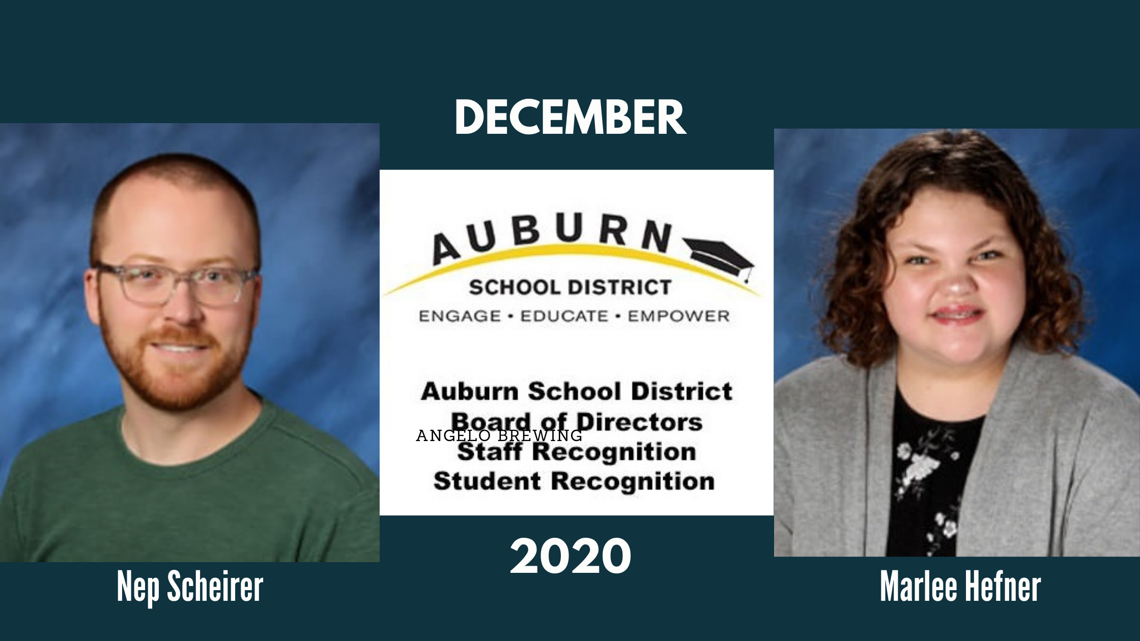 asd, auburn school district, asd board of directors, outstanding student of the month, outstanding staff member of the month, december outstanding student, december outstanding staff member, auburn wa school district, Nep Scheirer, Marlee Hefner