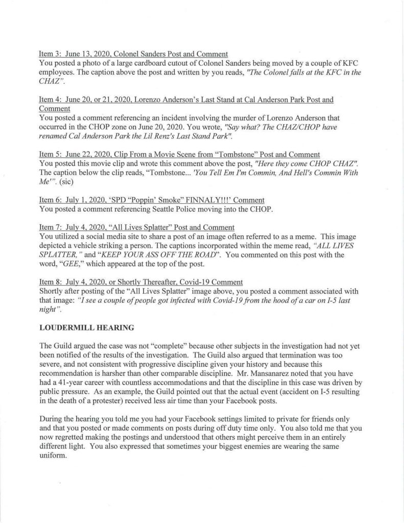 Mike Brown Loudermill Results Letter