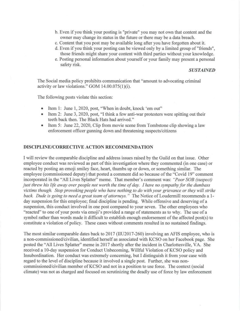 Mike Brown Loudermill Results Letter