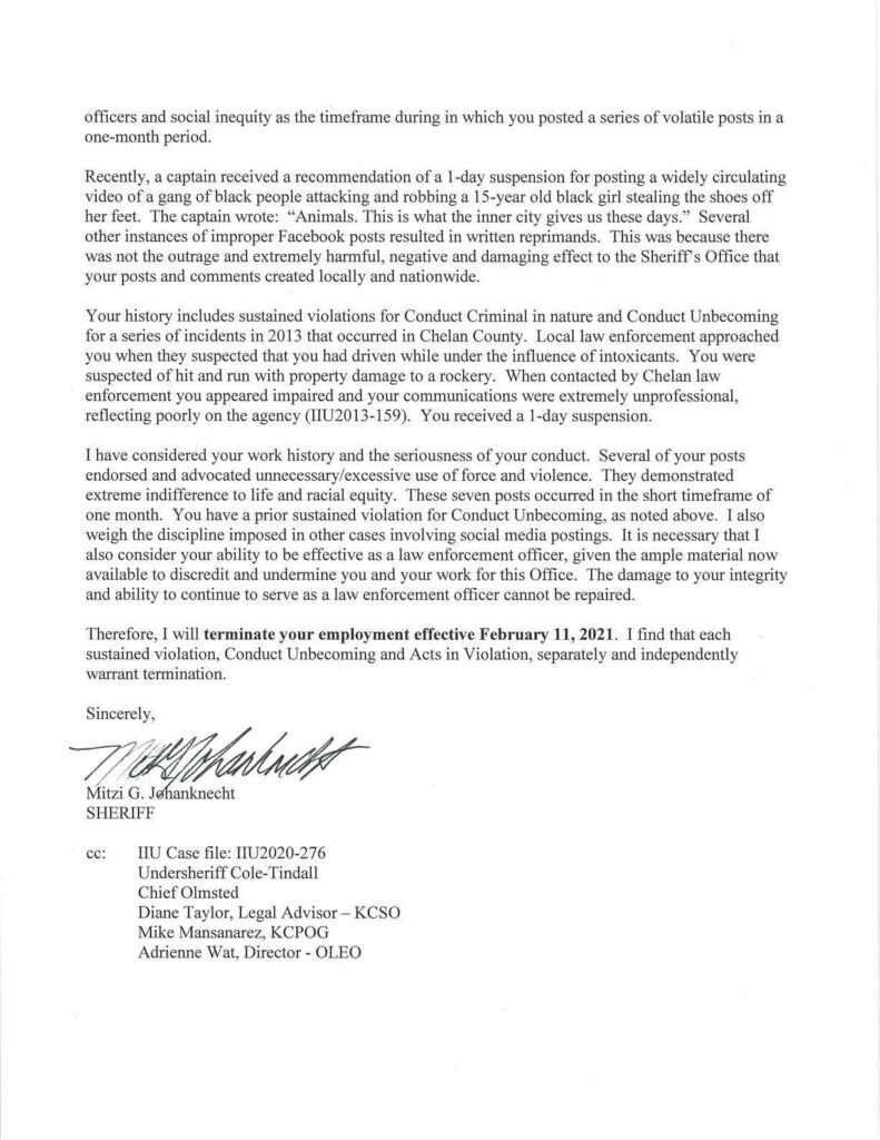 Mike Brown Loudermill Results Letter