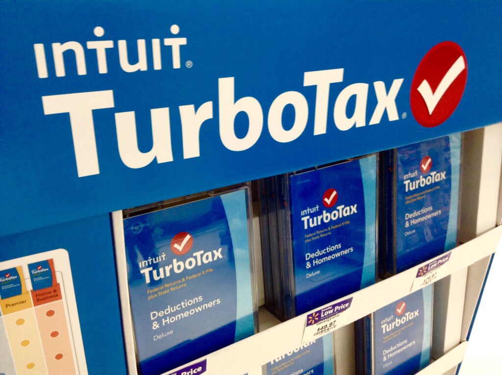 A store display of TurboTax software
