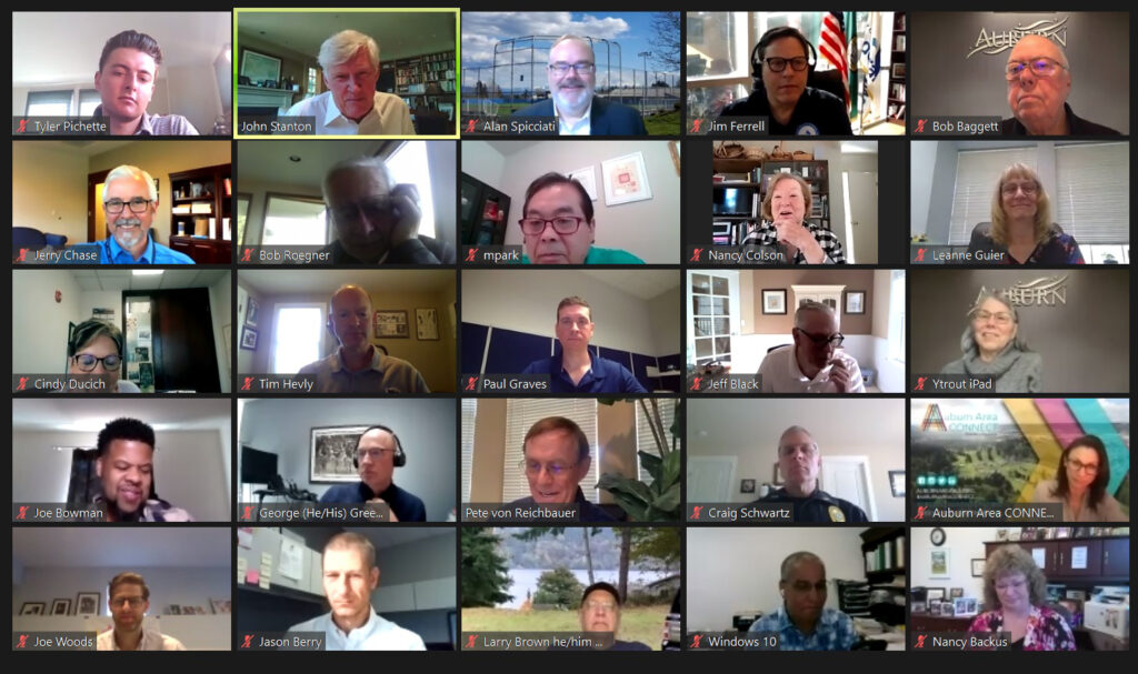 A zoom screen of participants