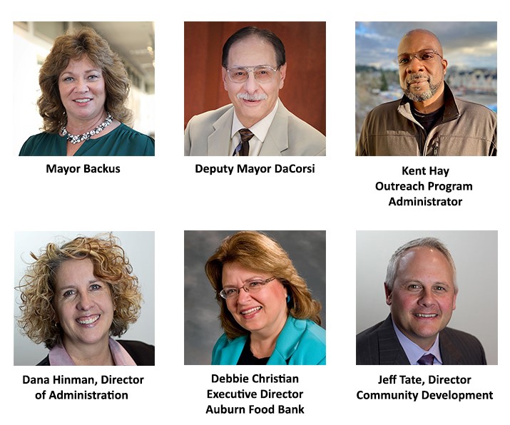 a gallery of six headshots of the May Town hall panel. Names of the panelists are included in the article