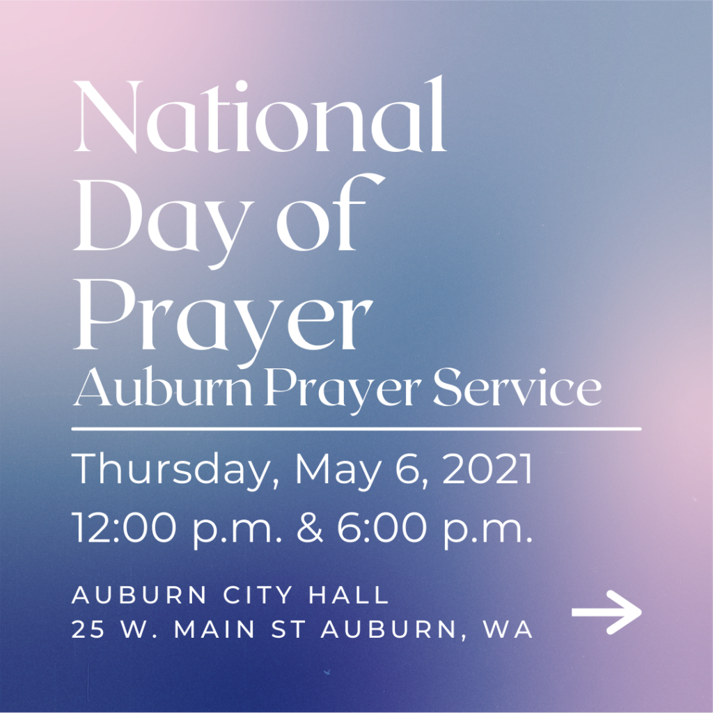 graphic with NAtional Day of Prayer event details, information contained in article