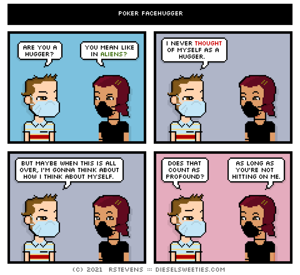 a comic discussing hugging in the pandemic