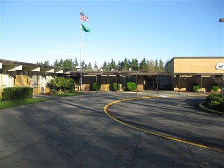 the driveway up to Lea Hill Elementary school
