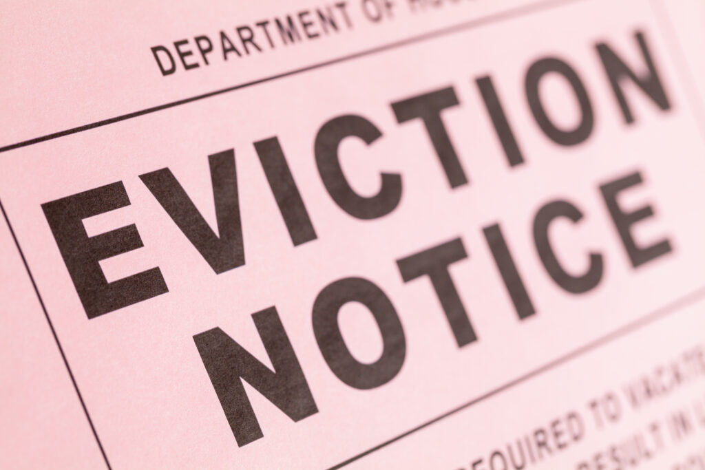Department of Housing Eviction Notice Close Up.