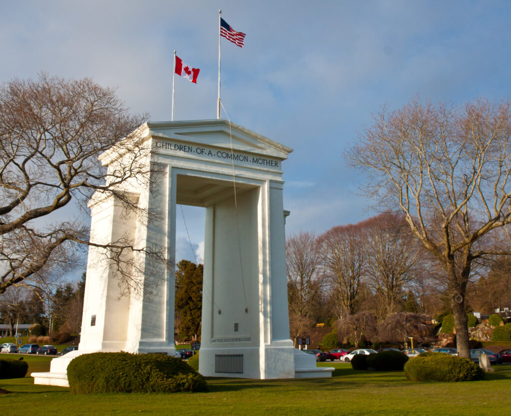 The Peace Arch at the US/Canada border