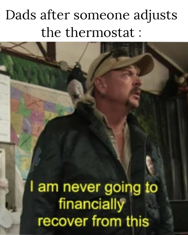 a meme about touching the thermostat