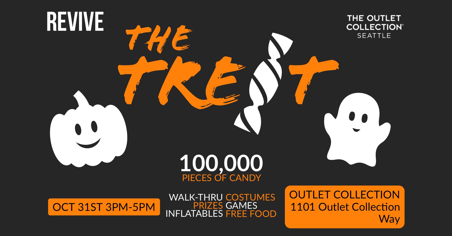 The Treat by Revive event graphic. Information on graphic contained in article