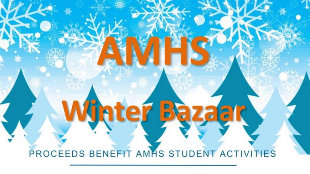 A graphic for the AMHS winter bazaar. Information included in article