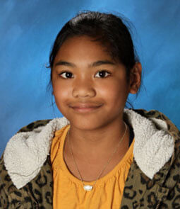 A standard yearbook photo of a female child
