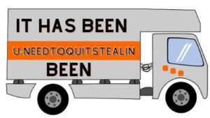A graphic of a moving truck similar to a uhaul that reads 'it has been'