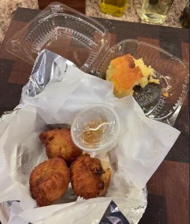 Hush puppies and nearly gone cornbread