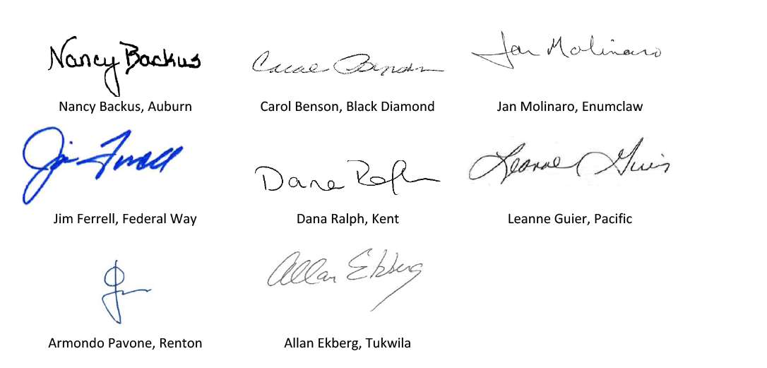 Signatures of the South King County Mayors