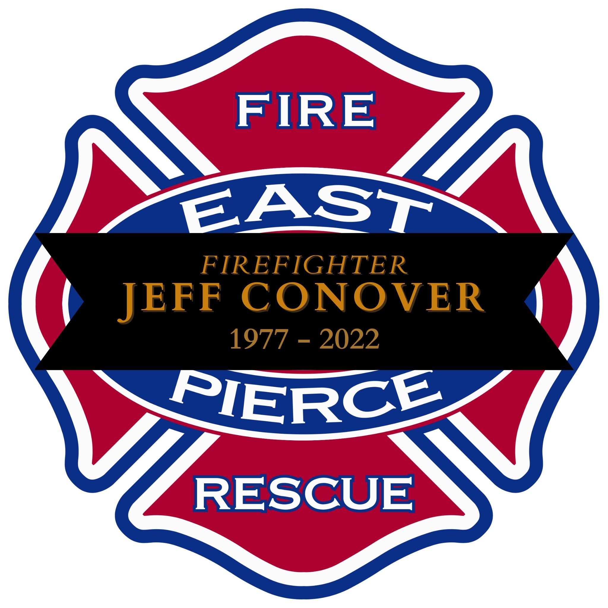 The East PIerce F&R logo with a mourning ribbon for Jeff Conover