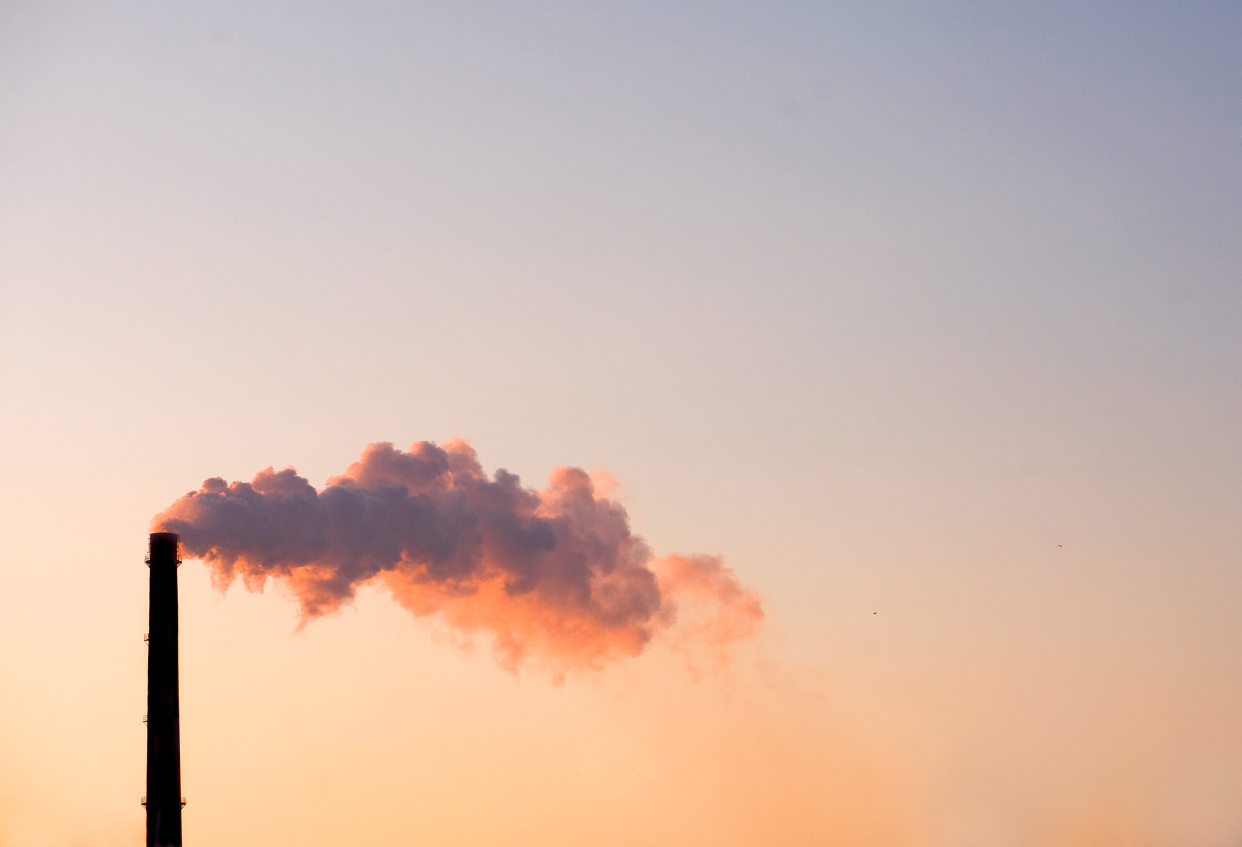 smoke from the chimney on the sky